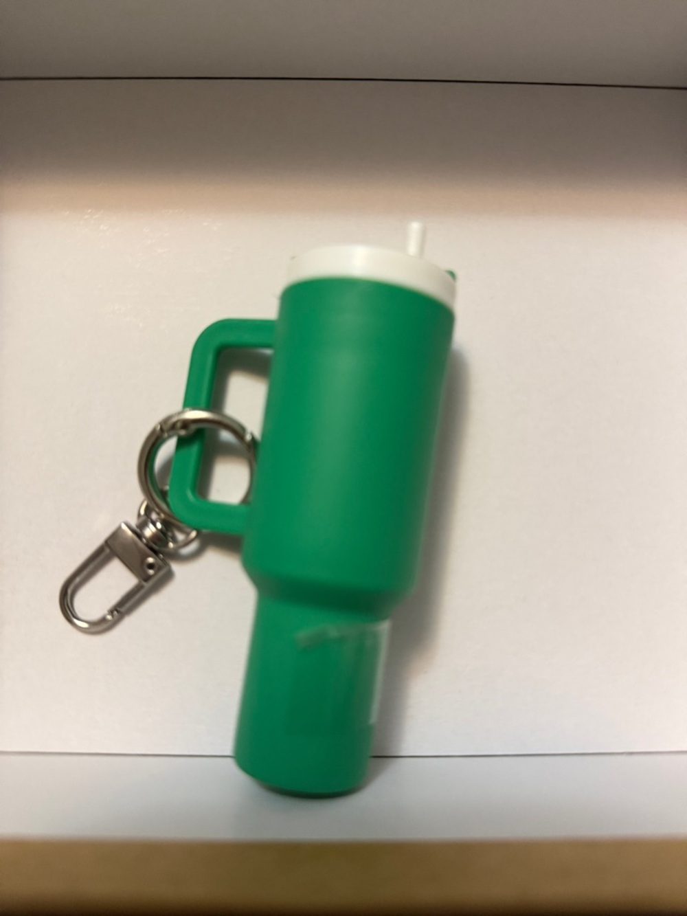 Green portable lipgloss holder Keychain Charm